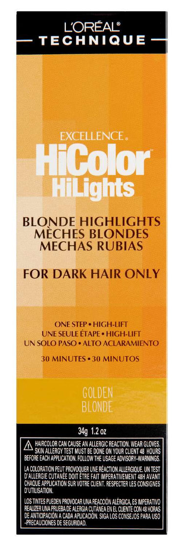 L'Oréal Technique Excellence HiColor HiLights Golden Blonde - High-Lift Highlights for Dark Hair - ANNS BEAUTY SUPPLY